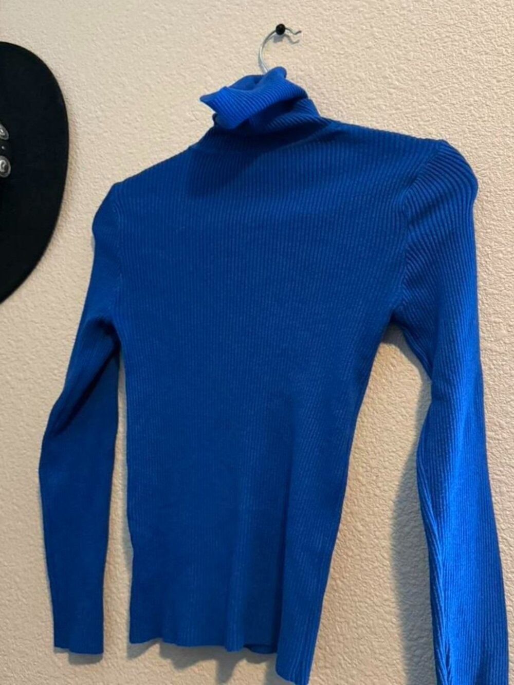 Cobalt blue turtleneck